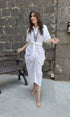 White Shirt Gown With Belt